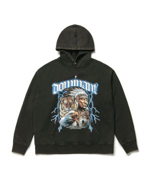 비젼 워싱 프린팅 후드티_블랙