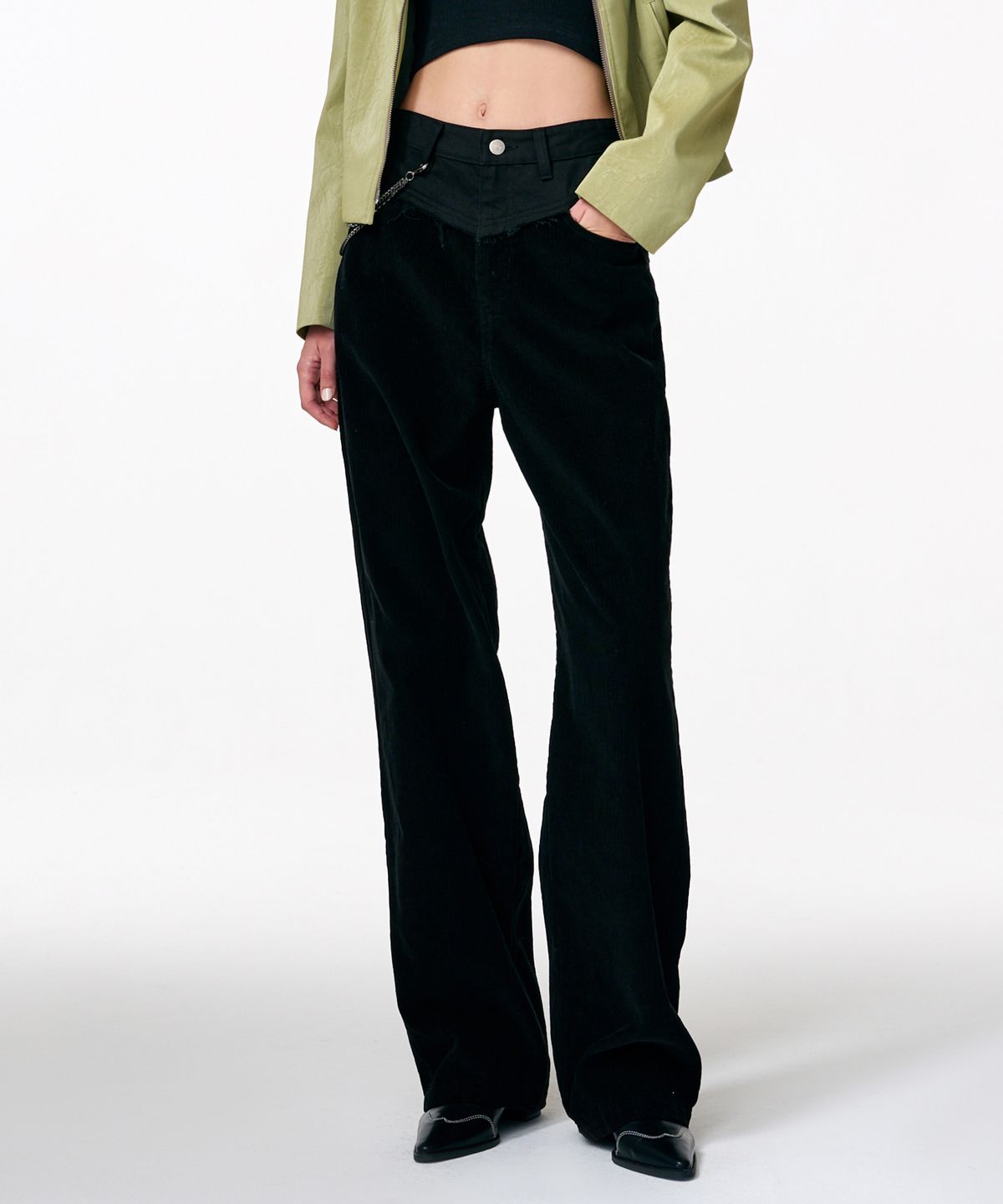 에트몽(ETMON) Corduroy Mix Pants  Black