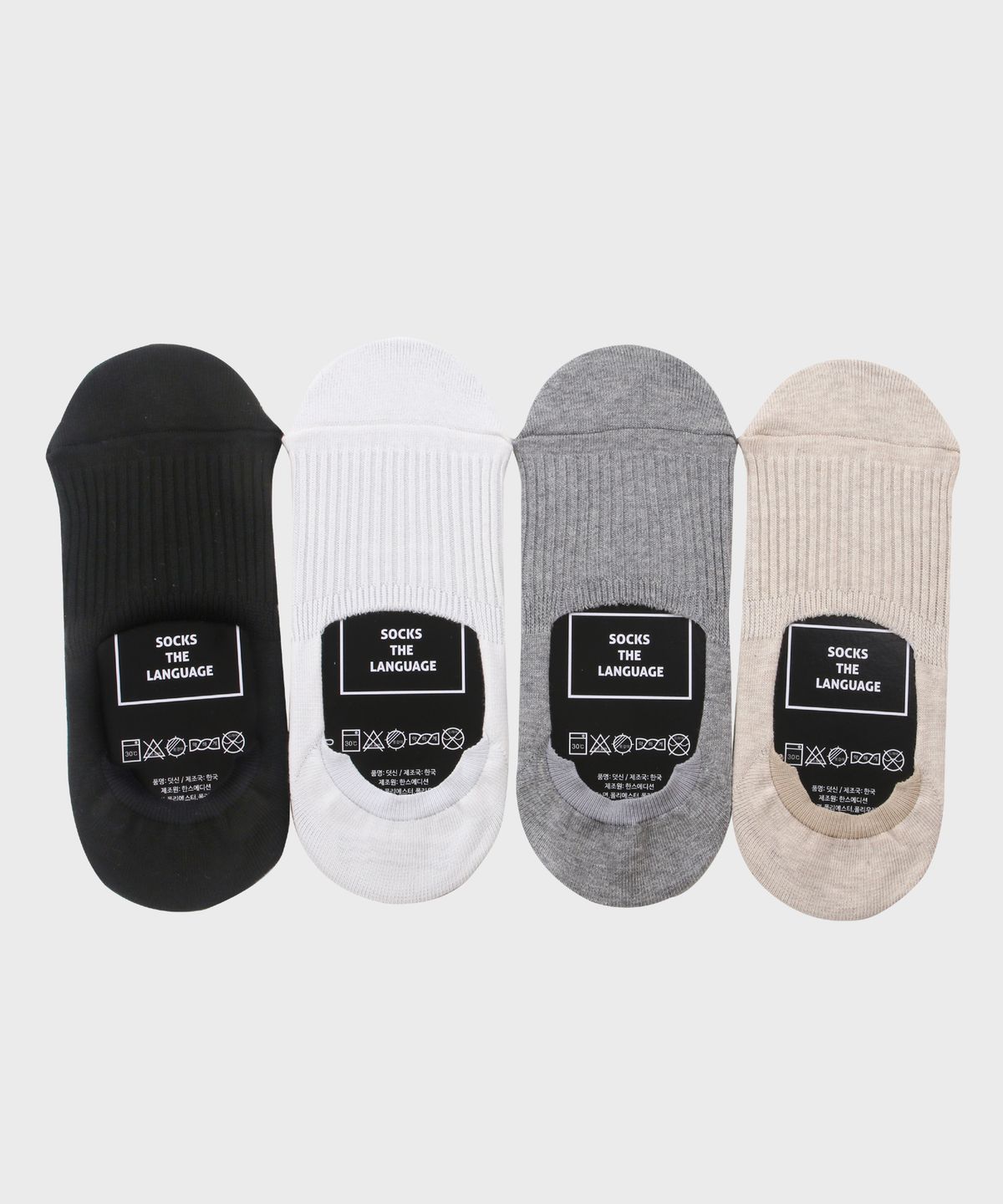 삭스더랭귀지(SOCKS THE LANGUAGE) 발감싸는 쫀쫀덧신(벗겨짐방지)남성4SET