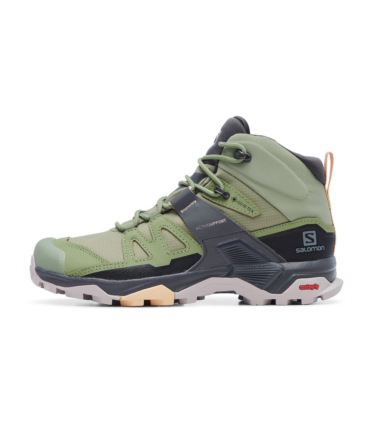 살로몬(SALOMON) X 울트라 4 미드 GTX W - 오일 그린:마그넷:아몬드 크림 / L41625100