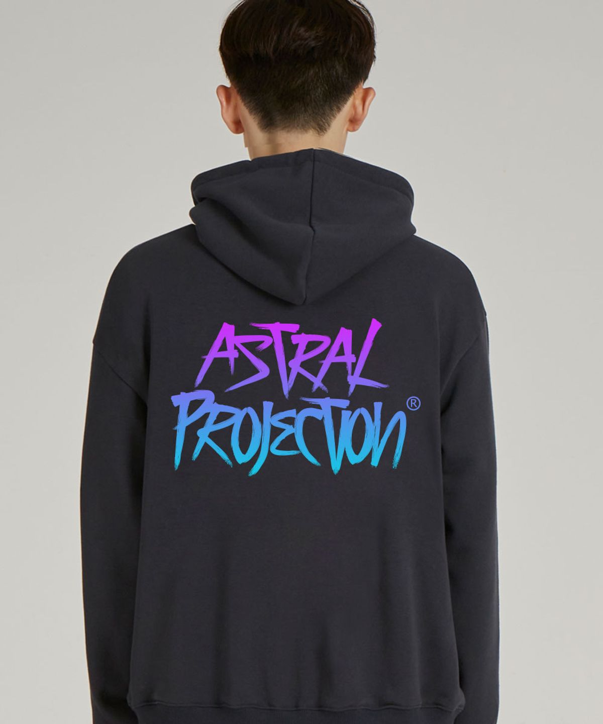 아스트랄 프로젝션(ASTRAL PROJECTION) 그래피티 레터링 와플 쮸리 후디_차콜
