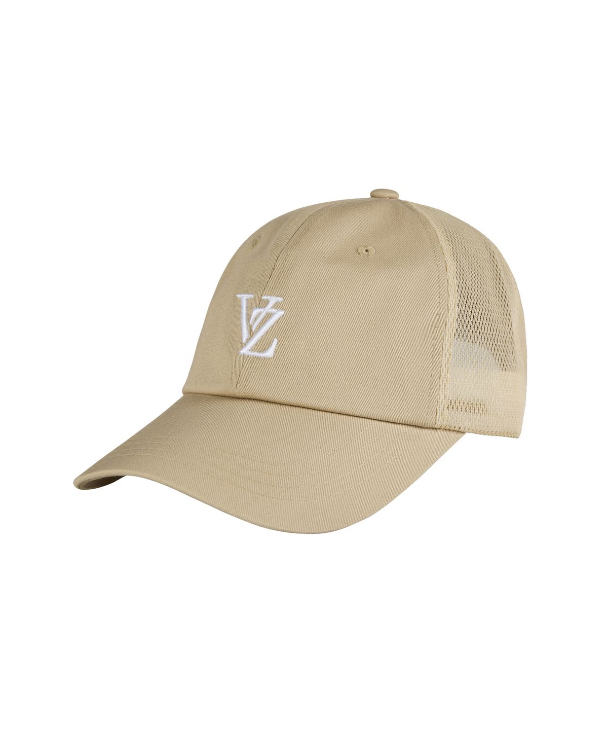바잘(VARZAR) 3D 모노그램 사이드 매쉬 오버핏 볼캡 베이지