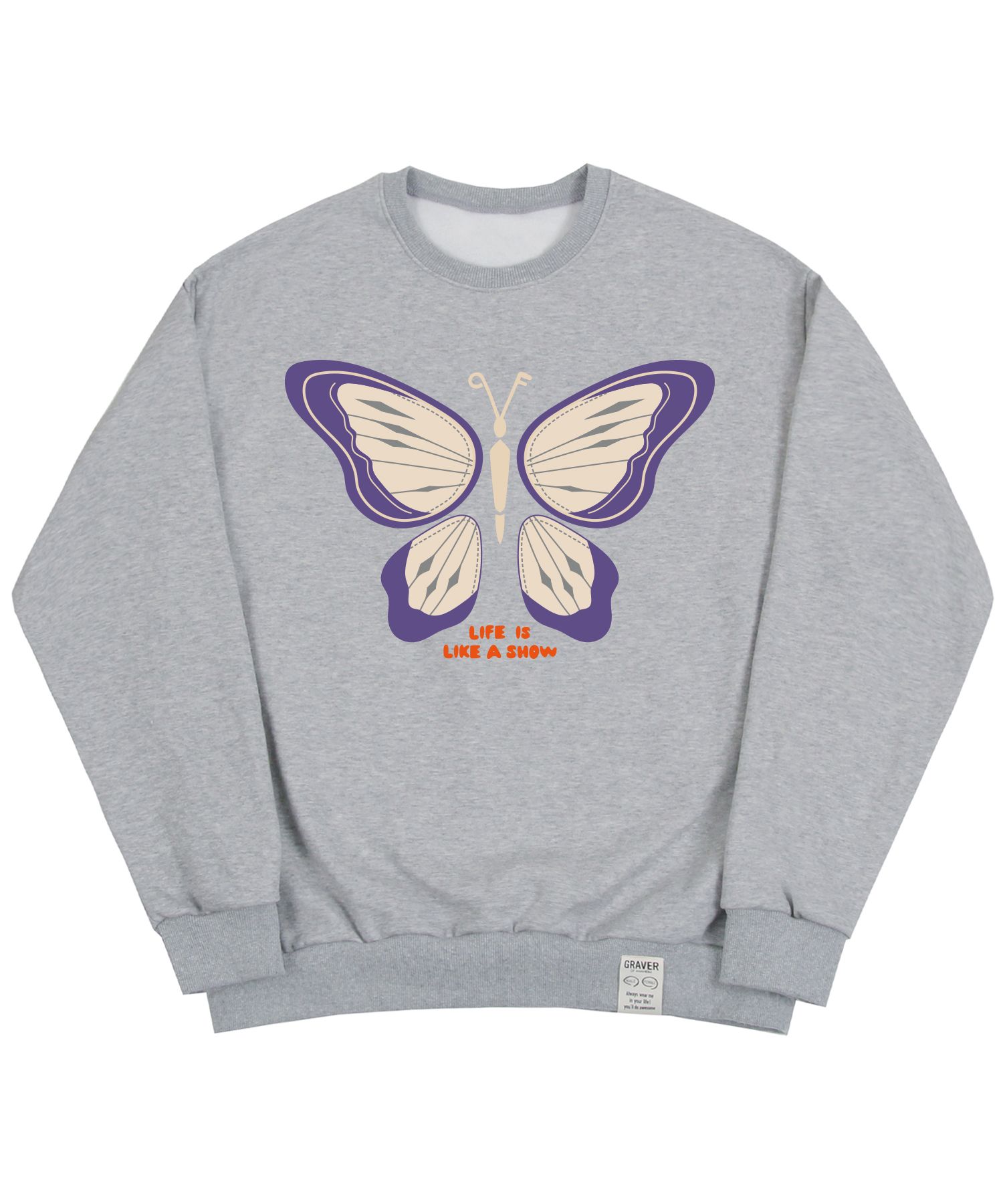 【GRAVER】22FW★ [UNISEX] Butterfly Sweatshirt MUSINSA | GRAVER [UNISEX] Butterfly Sweatshirt_Blue Green