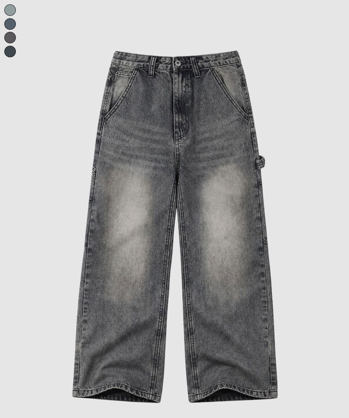 베이직라벨(BASIC LABEL) Index Carpenter Balloon Wide Washing Denim Pants 4 Color [BLBD_4028]