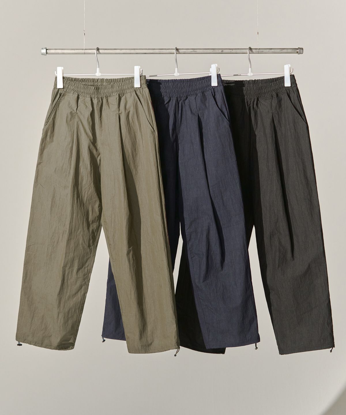 제로(XERO) Nylon Deep One Tuck String Pants [3 Colors]