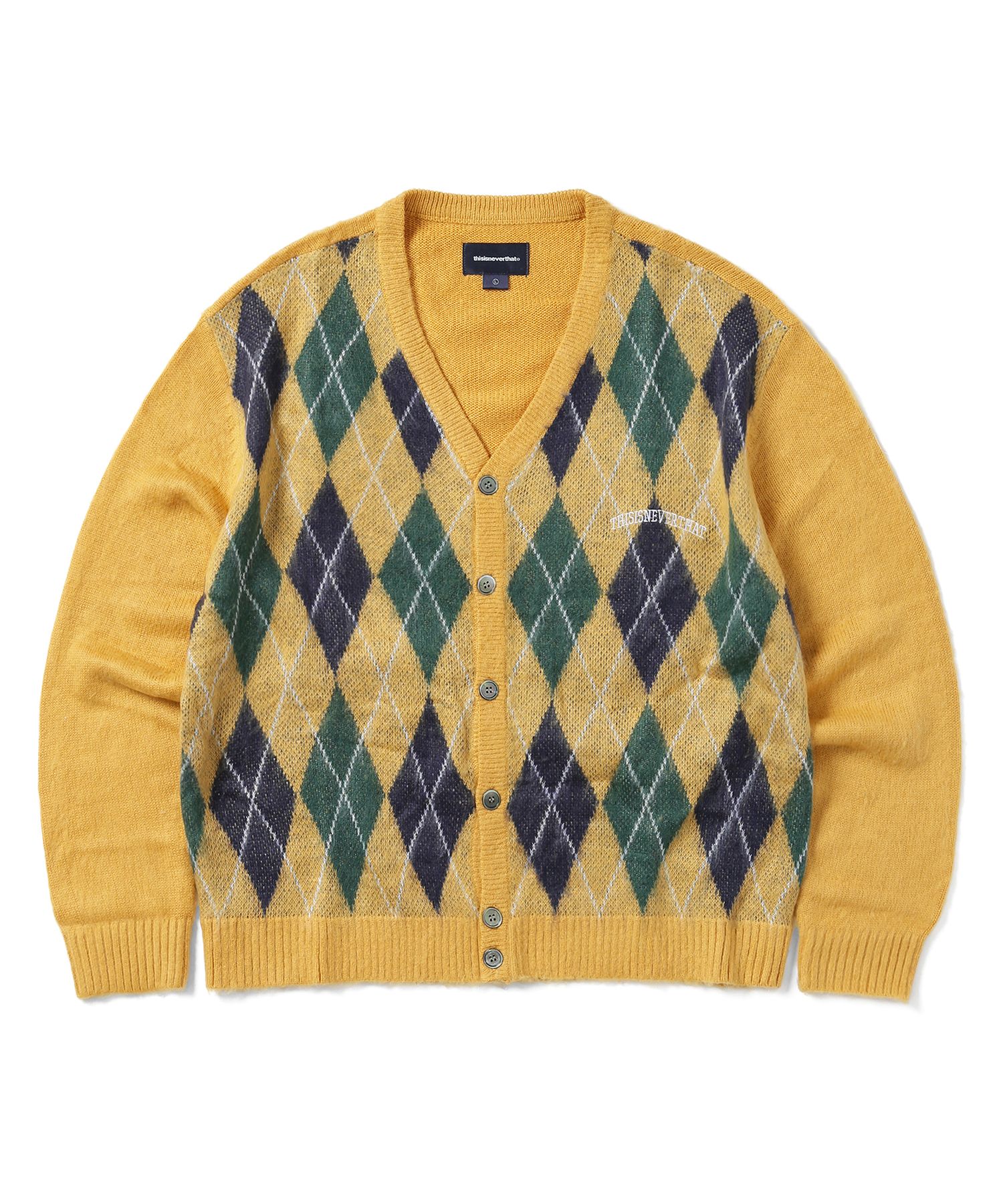 MUSINSA | thisisneverthat Argyle Cardigan Orange