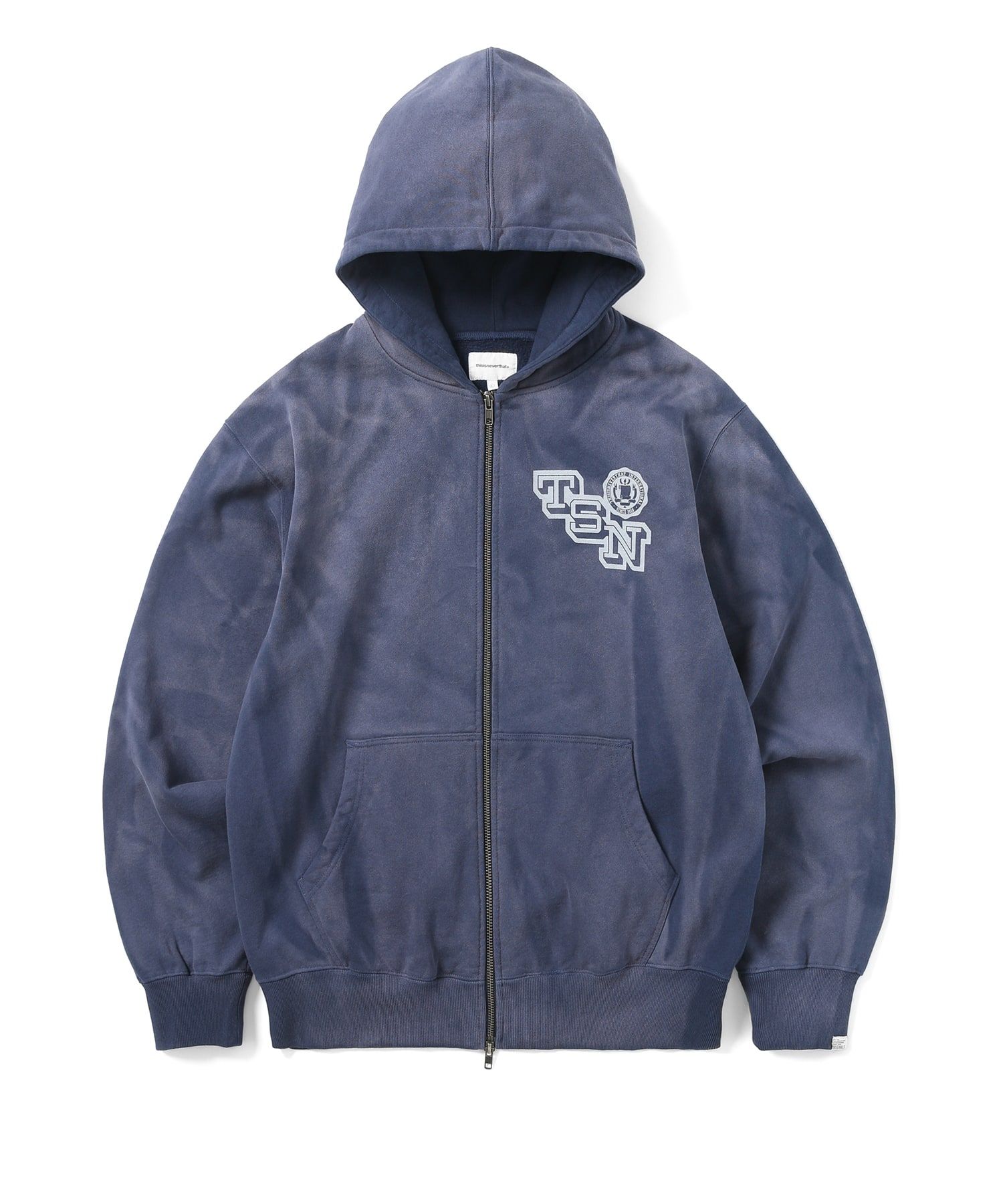MUSINSA公式 | thisisneverthat Faded Zip Up Hoodie Navy
