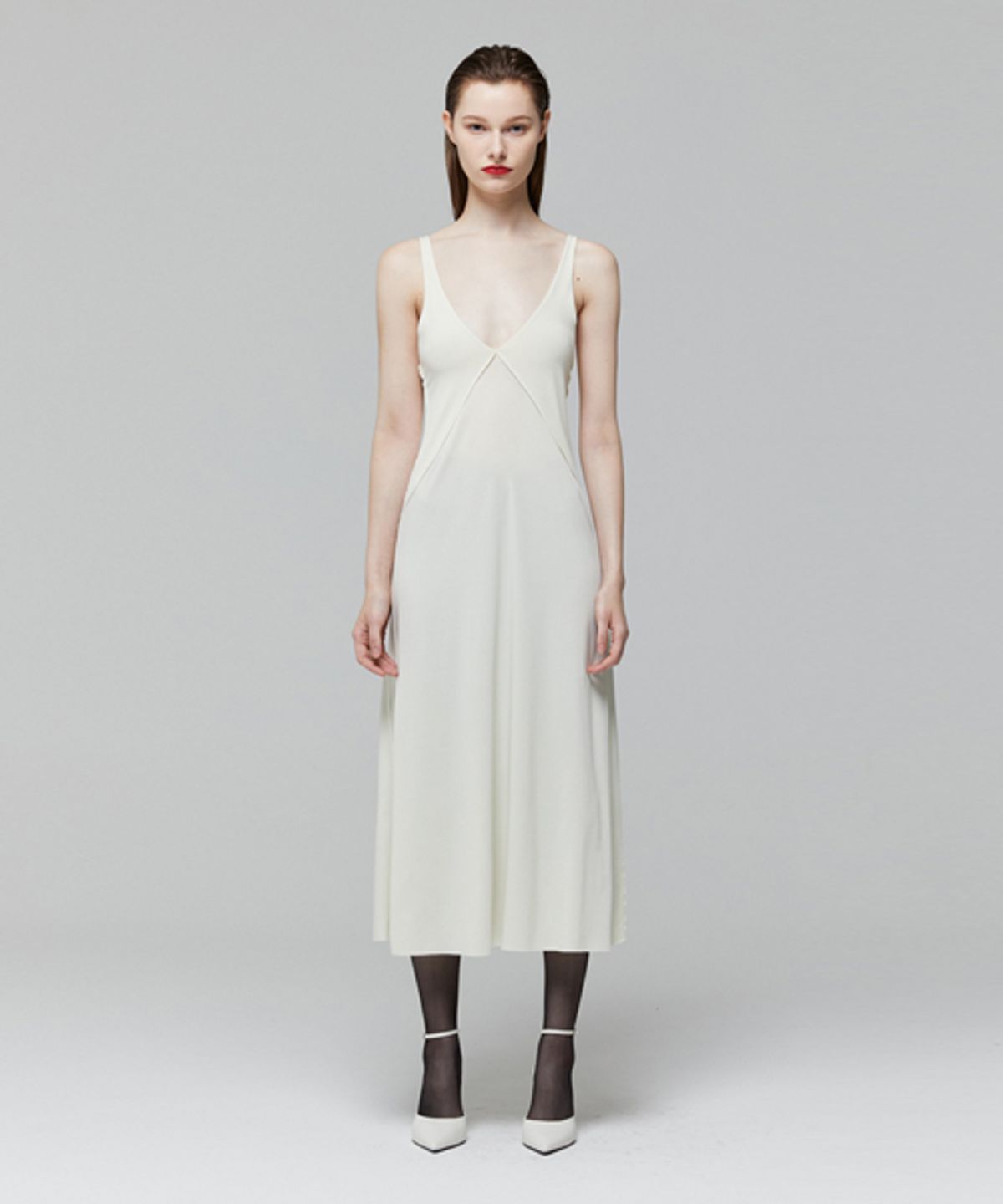 레이디 볼륨(LADY VOLUME) SIDE LINE DRESS_CREAM