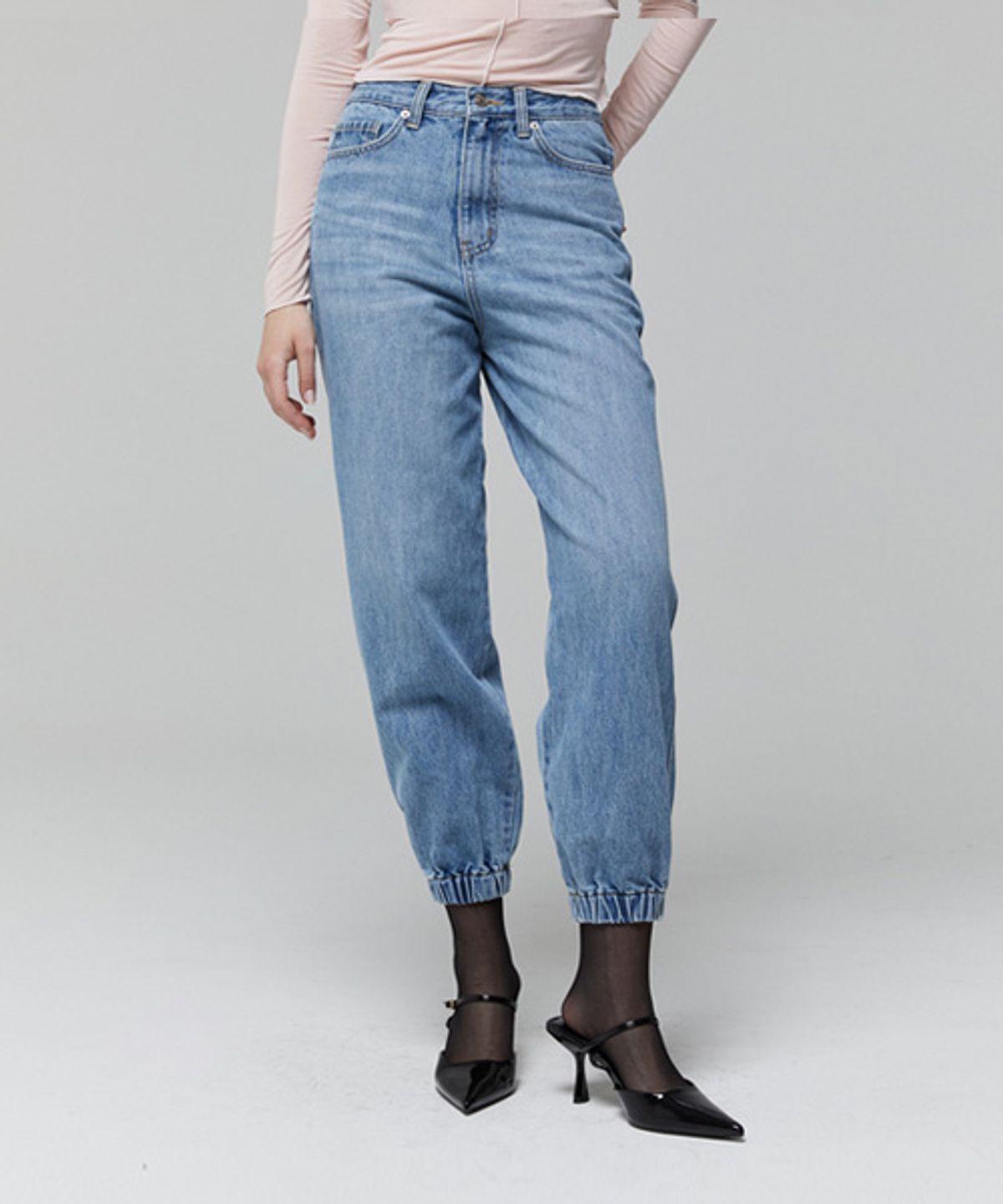 레이디 볼륨(LADY VOLUME) BANDING JOGGER DENIM_BLUE
