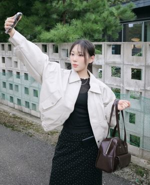 465 VEGAN LEATHER BLOUSON_CREAM