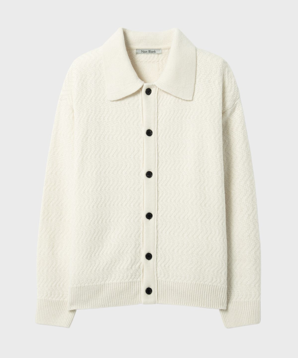 넌블랭크(NONBLANK) 루즈 핏 카라 가디건_IVORY
