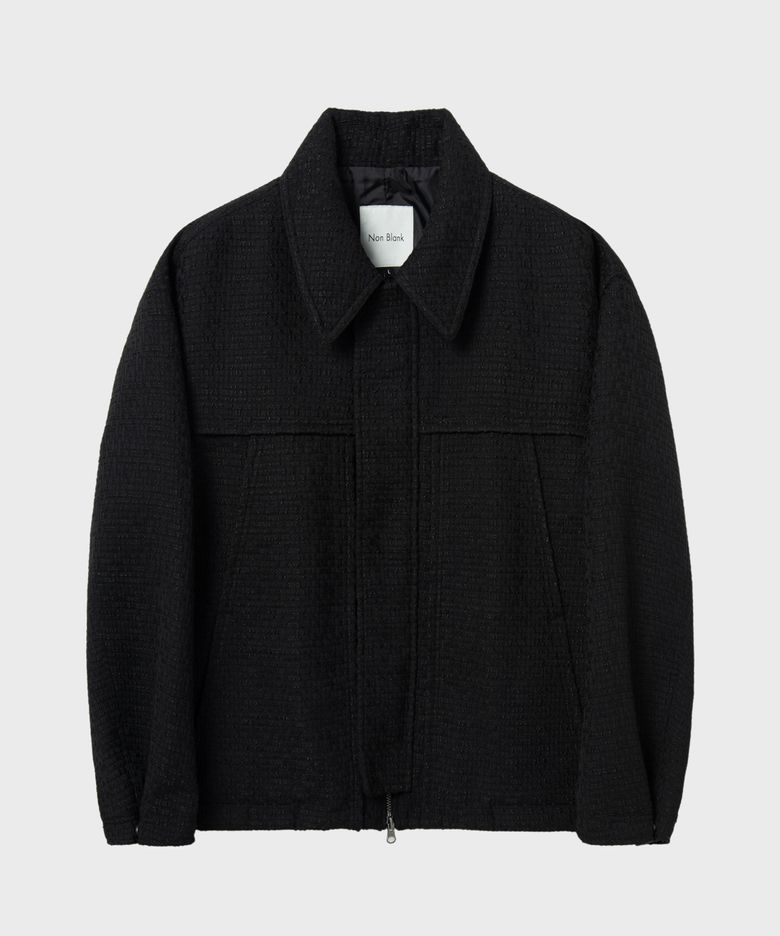 벌룬 핏 트위드 자켓_BLACK
