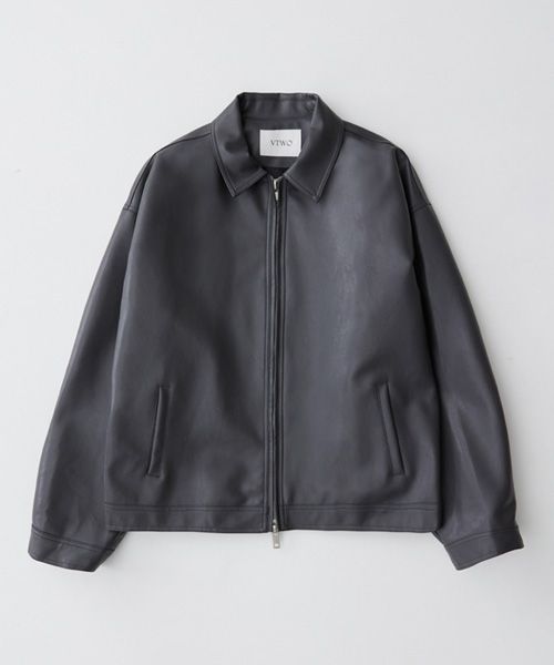 MUSINSA公式 | VTWO 442 Vegan Leather Vintage Single Jacket_Gray