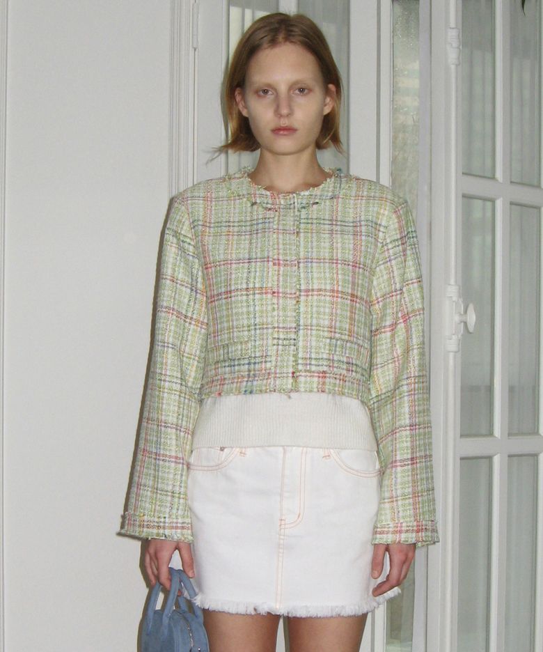 MIXED COLOR TWEED JACKET