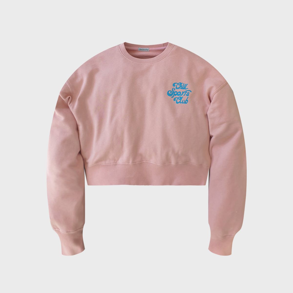 칠스포츠클럽(CHILL SPORTS CLUB) 우먼스 뉴 칠오리지널 로고 크롭 스웻 핑크