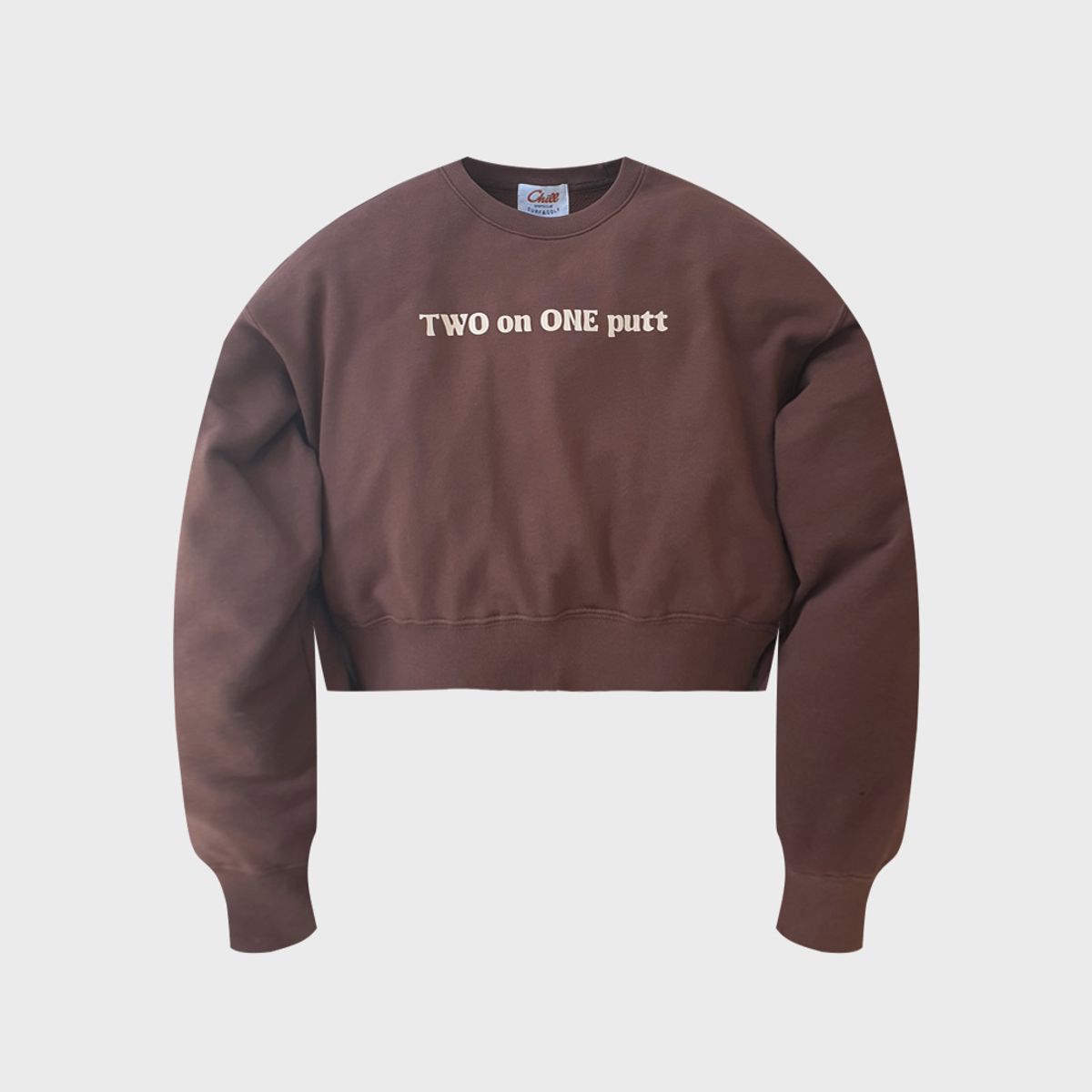 칠스포츠클럽(CHILL SPORTS CLUB) 우먼스 투온 원펏 크롭 스웻 브라운