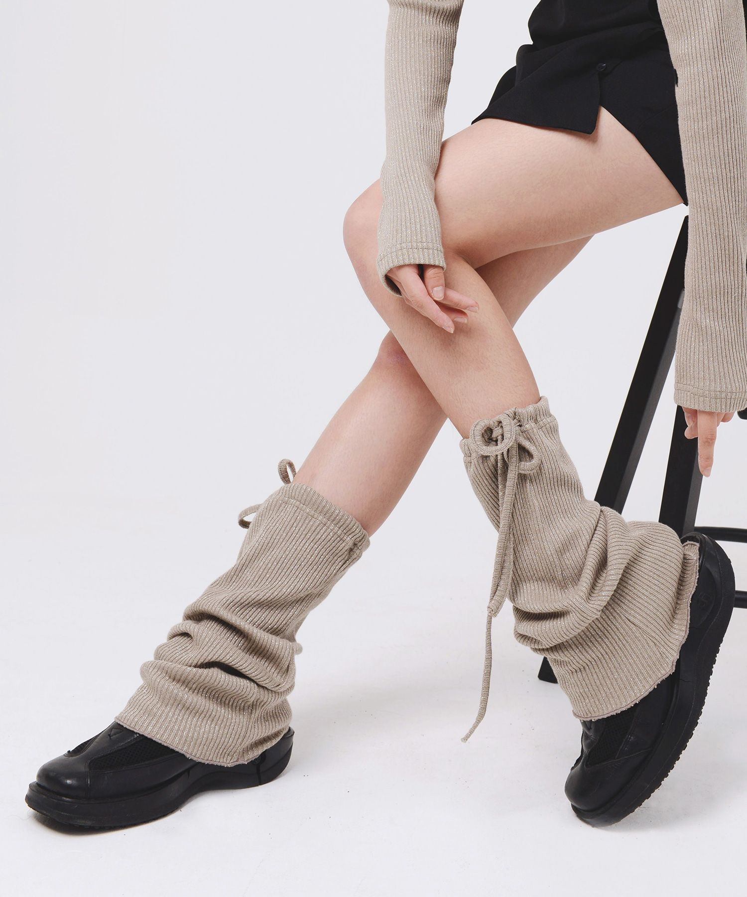 MUSINSA | PIECEMAKER METAL KNIT STRING WARMER (KHAKI)