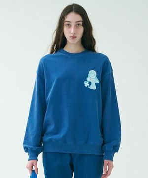 MUSH EMBROIDERY SWEAT SHIRTS/BLUE