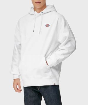 플리스 릴렉스드 후드 티셔츠 White