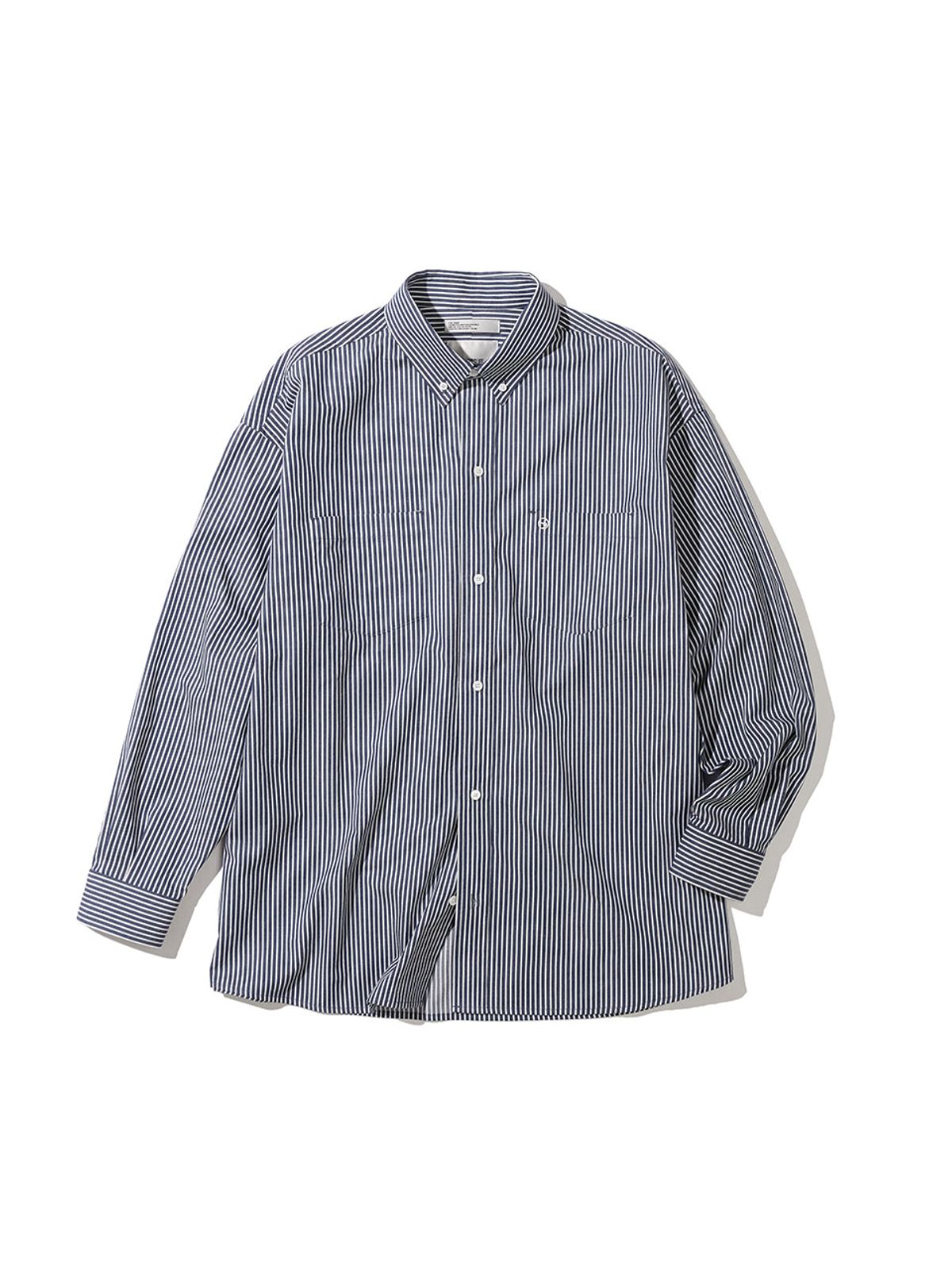 사운즈라이프(SOUNDSLIFE) Back Loop Two Pocket Stripe Shirt Navy