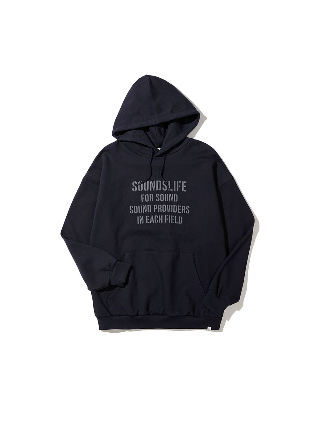 사운즈라이프(SOUNDSLIFE) Slogan Graphic Hoodie Navy