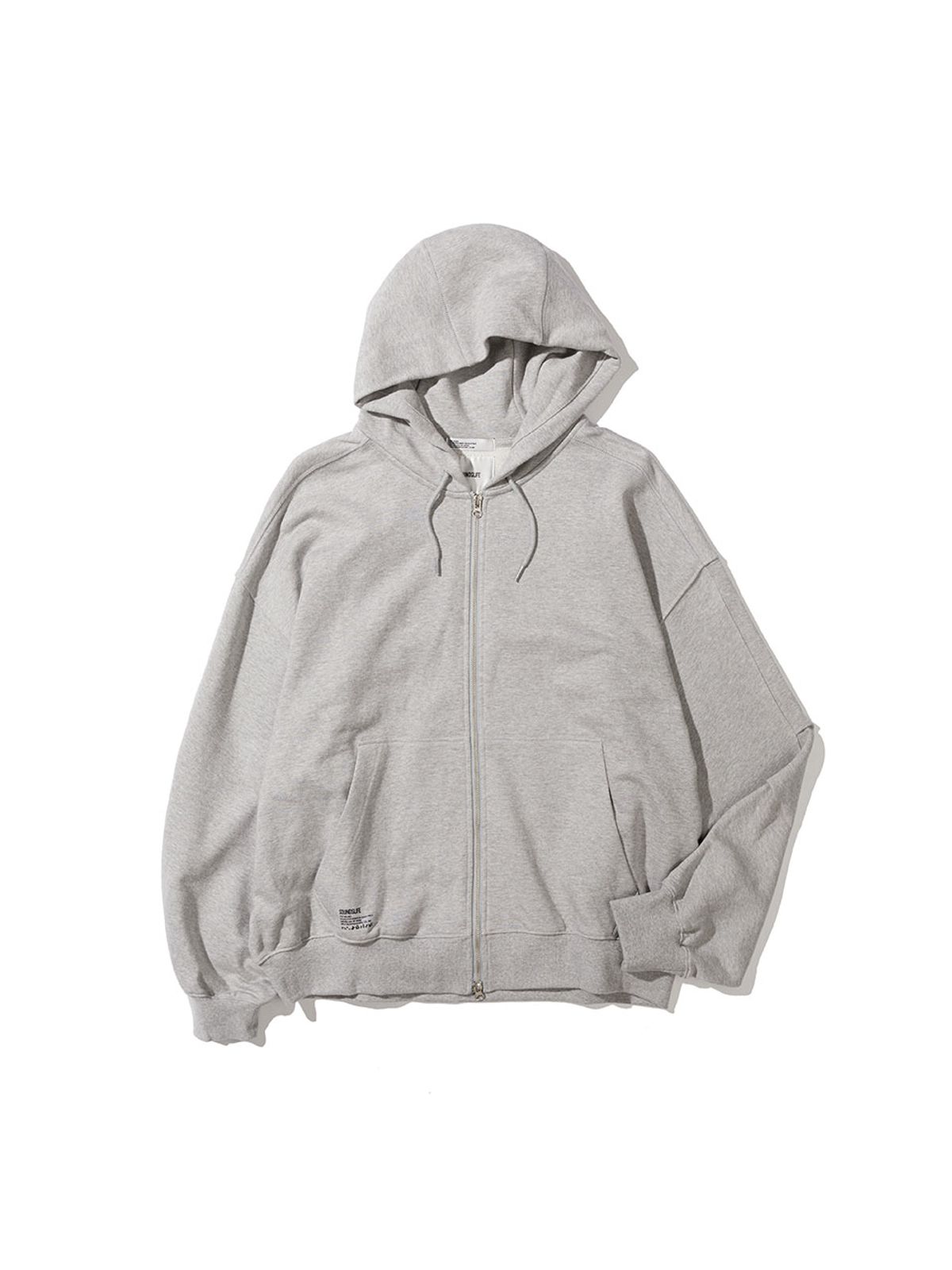 사운즈라이프(SOUNDSLIFE) Elbow Tucked Sweat Hoodie Zip-Up Melange Grey
