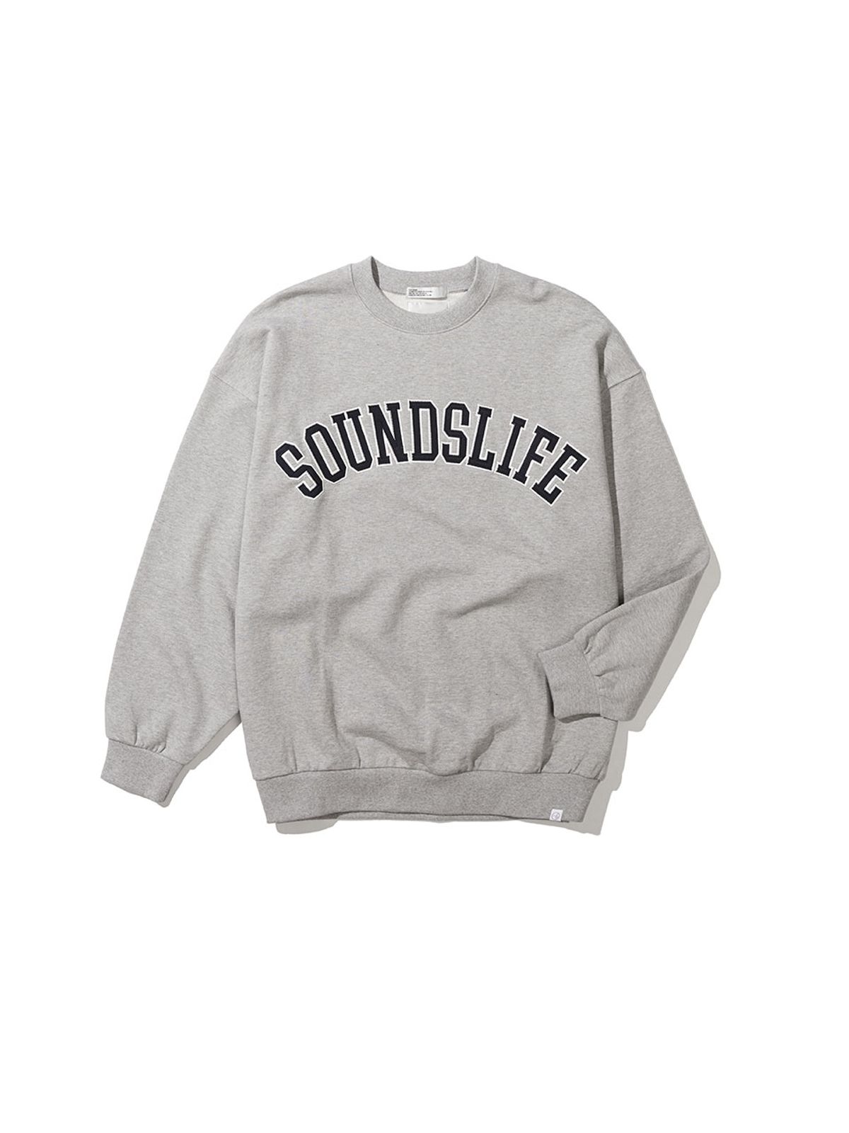 사운즈라이프(SOUNDSLIFE) Applique Big Arch Logo Sweatshirts Melange Grey