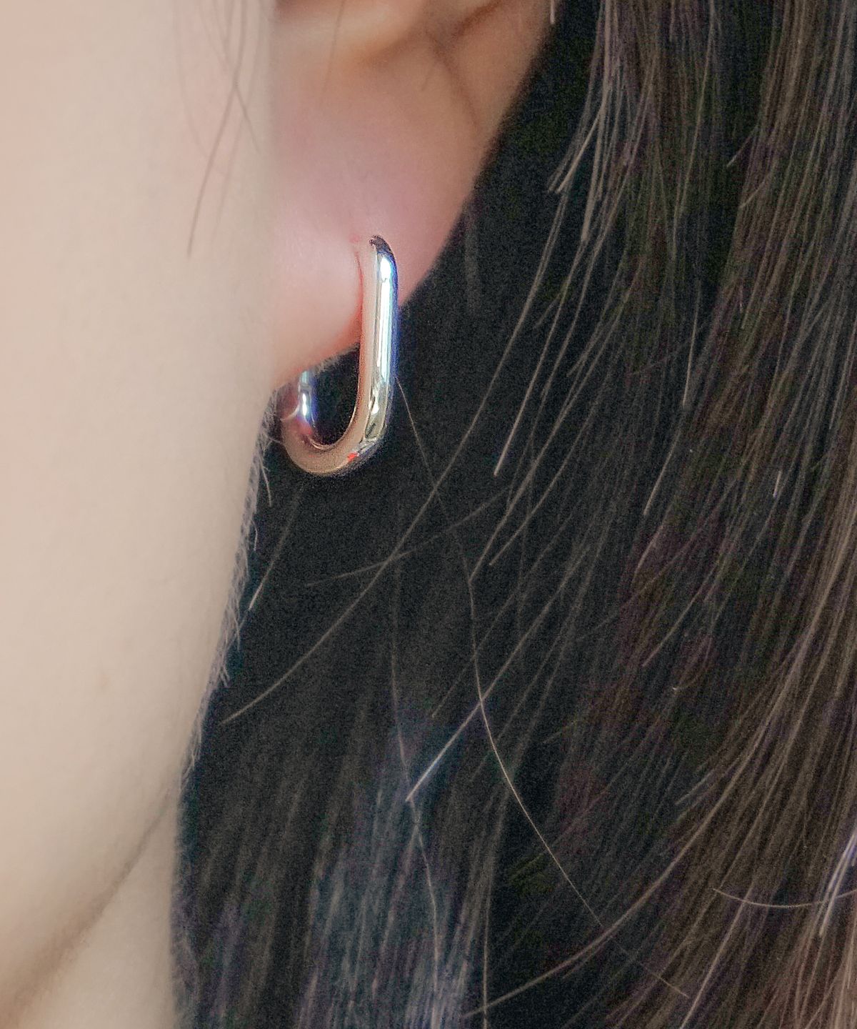 포스트루드(POSTLUDE) [SILVER] S OVAL SIMPLE R EARRINGS