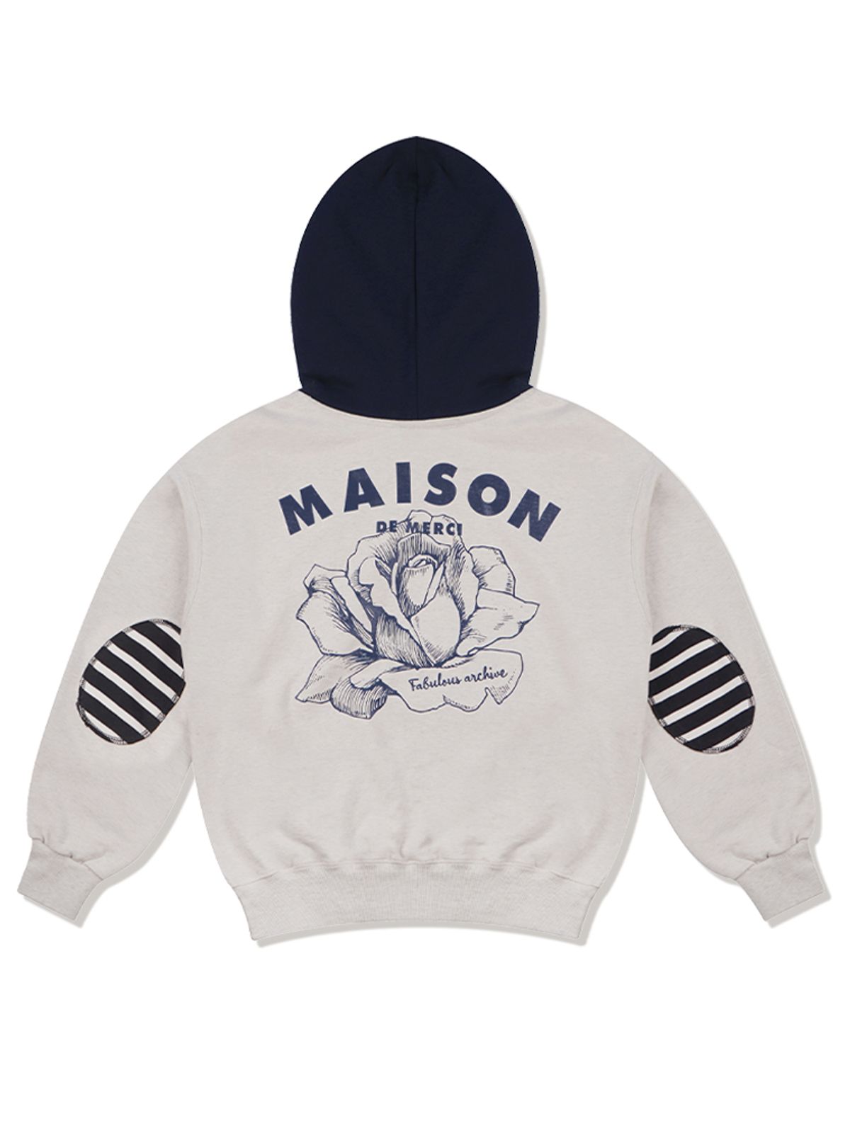 라 메종 스튜디오(LA MAISON STUDIO) UNISEX HEAVY WEIGHT 투톤믹스 엘보패치 후디 오트밀(FCC3TS471M)