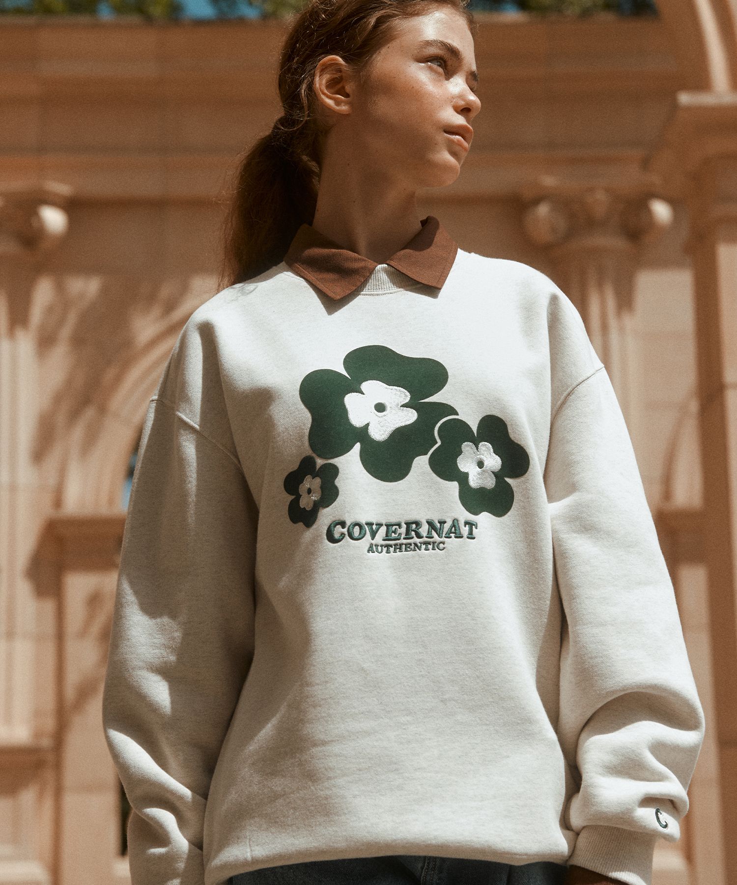 MUSINSA公式 | COVERNAT トリプルクローバー 裏起毛 スウェット ヘザー