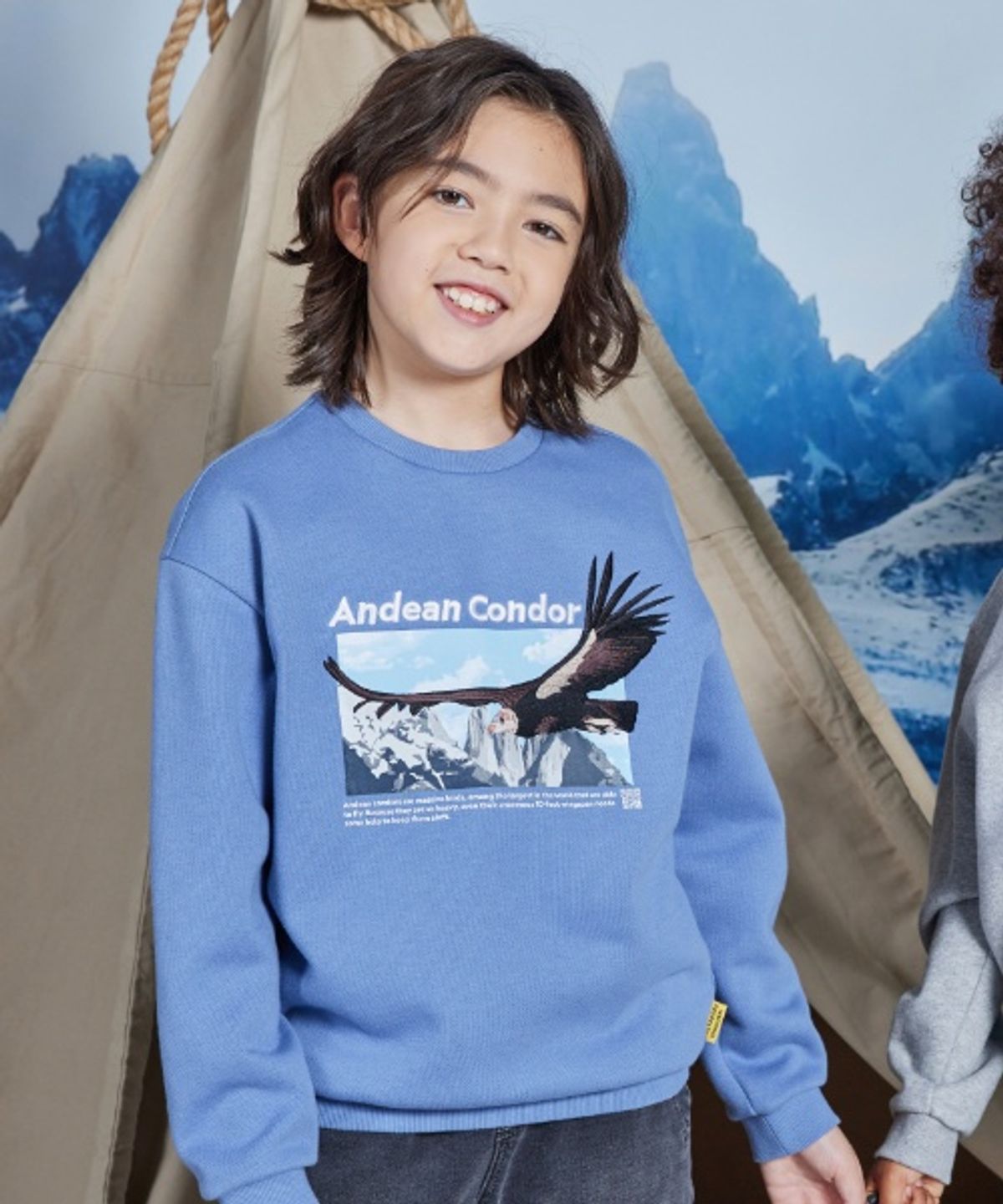내셔널지오그래픽 키즈(NATIONAL GEOGRAPHIC KIDS) K224USW950 동물 아트웍 기모 맨투맨 HARBOR BLUE