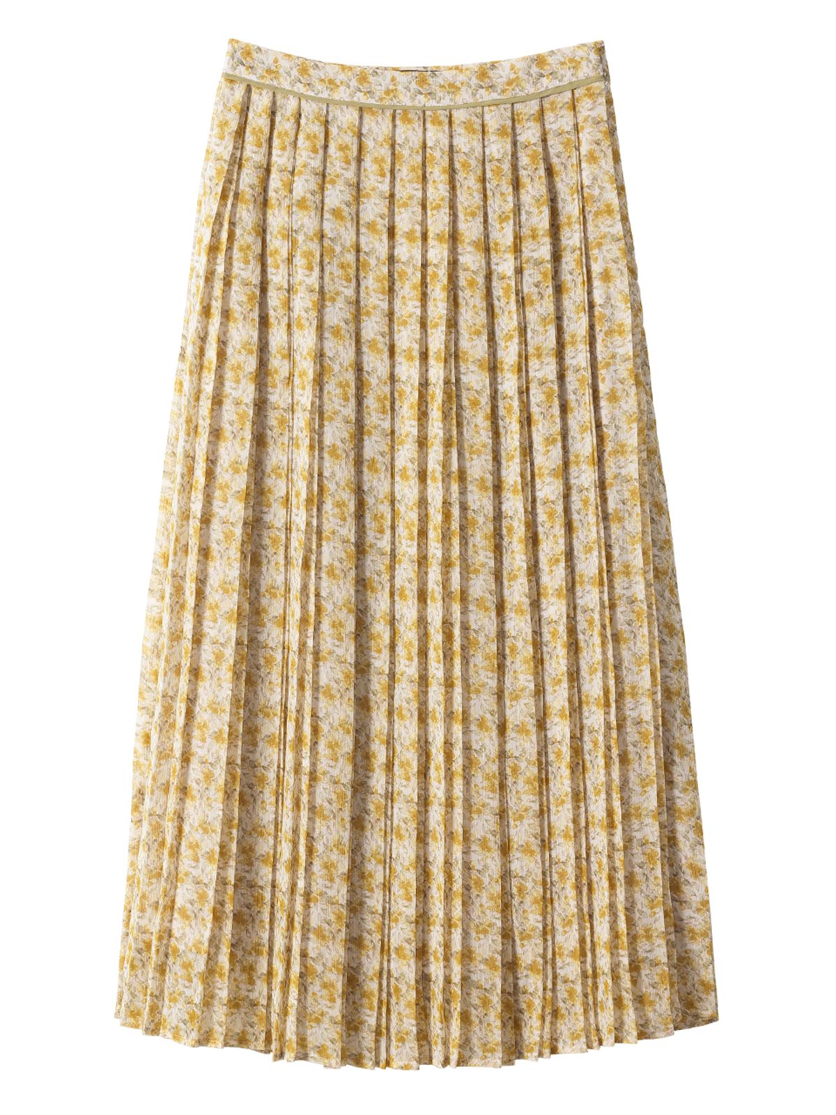 오앨(OUEL) FLOWER PLEATS SKIRT_YELLOW