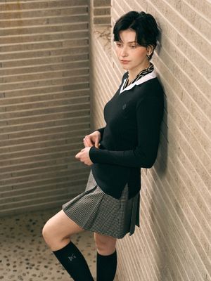 하운드투스 플리츠 스커트_BEIGE