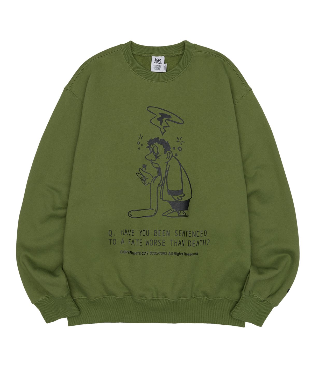 스컬프터(SCULPTOR) Question Sweatshirt Olive Green