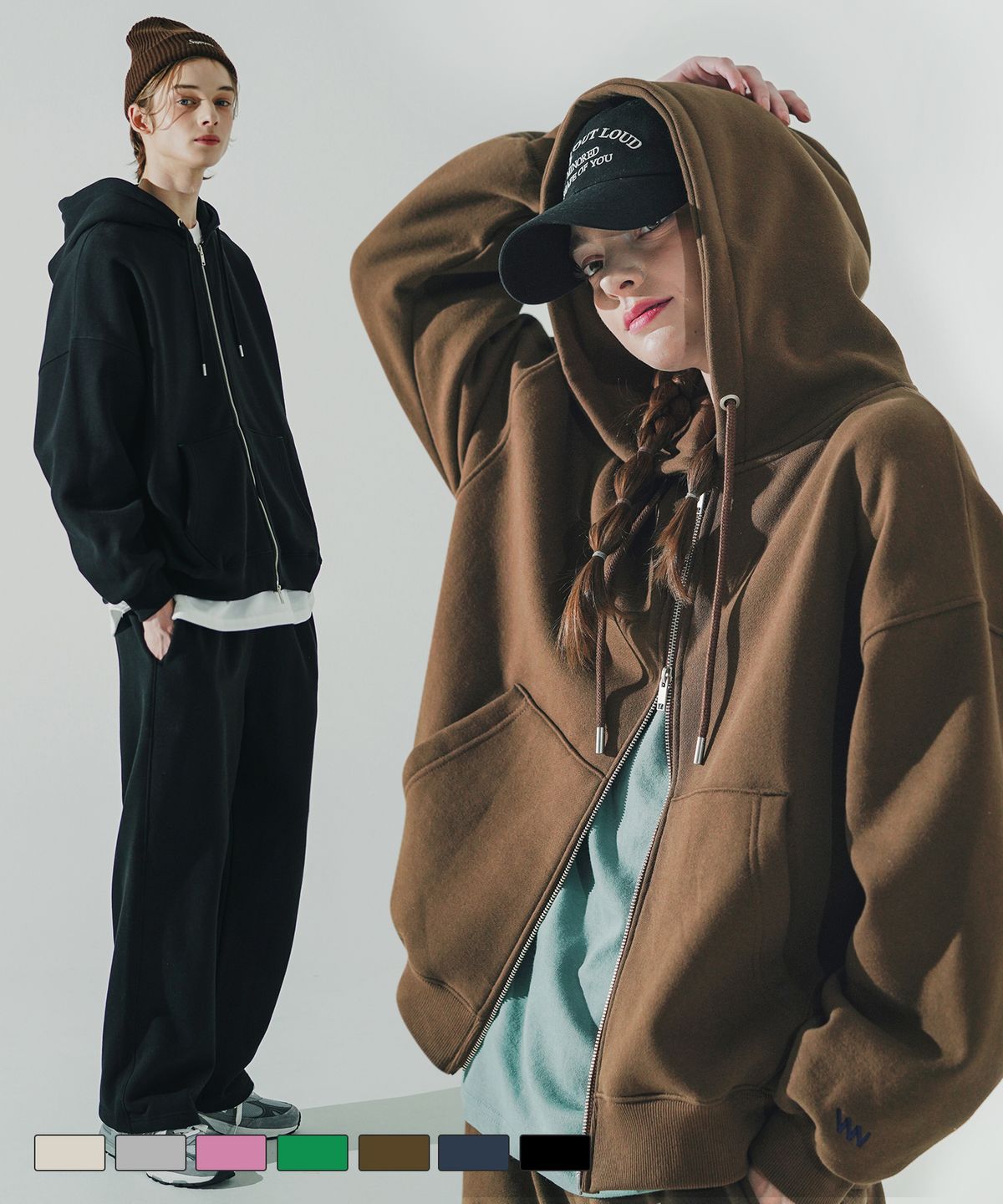 더블유브이프로젝트(WV PROJECT) [SET] 카니 스웨트 세트 (MJHD7627+MJLP7628)