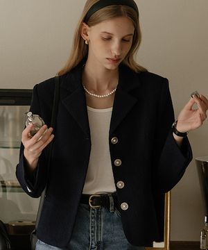 Grace tweed jacket_Navy