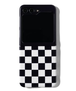 갤럭시Z플립6/5/4/3 체커보드 디자인 하드케이스 [블랙]