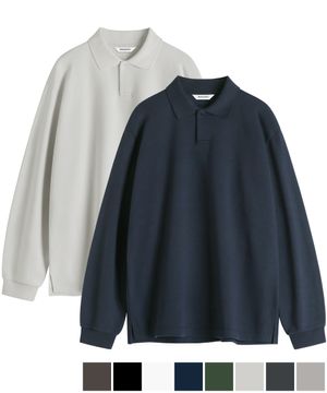 릴렉스드 더블코튼 카라 긴팔티 ( 8Color )