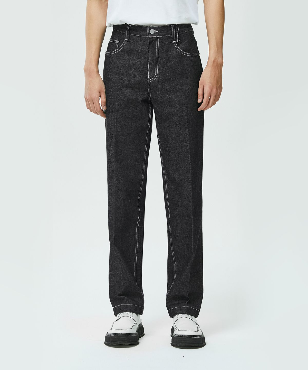 데케트(DECET) [AMC 데님]Dawn Cropped Tapered Jeans DCPT001RawBlack