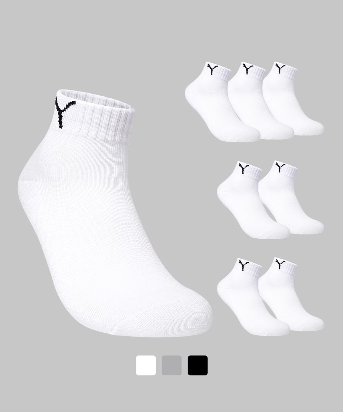 푸마양말(PUMA SOCKS) 크레오라 쿠션 쿼터 삭스 8PACK [사이즈/컬러선택]