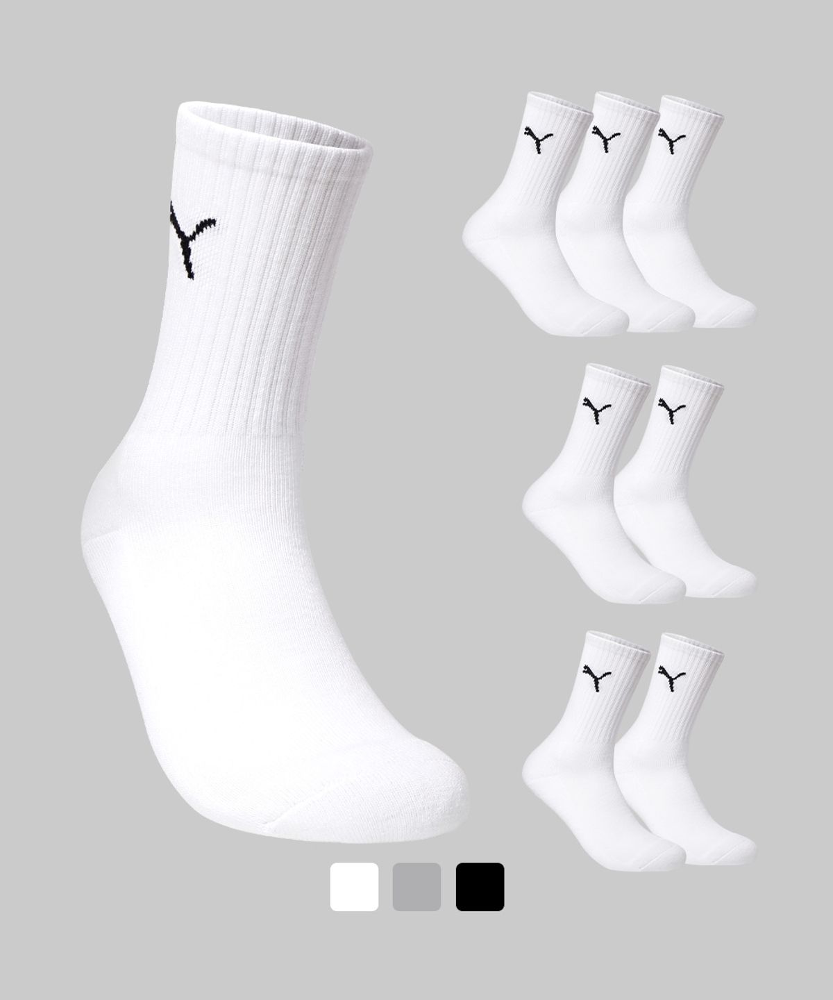 푸마양말(PUMA SOCKS) 크레오라 쿠션 롱 삭스 8PACK [사이즈/컬러선택]