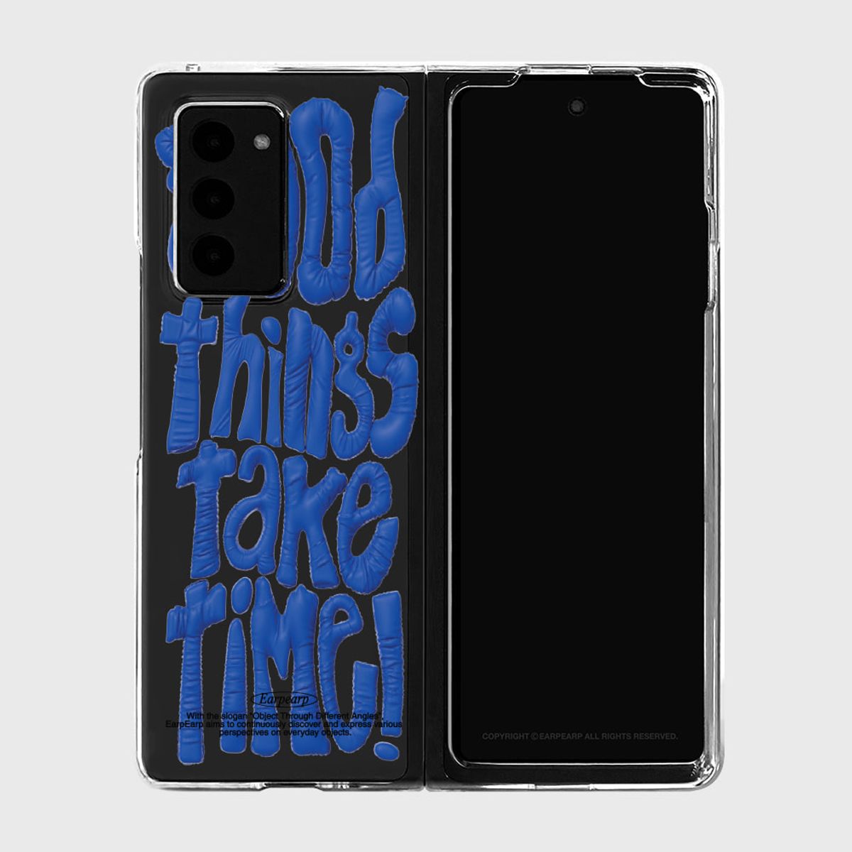 어프어프(EARPEARP) 갤럭시 Z폴드5 GOOD THINGS TAKE TIME-BLUE(Z폴드-클리어하드)