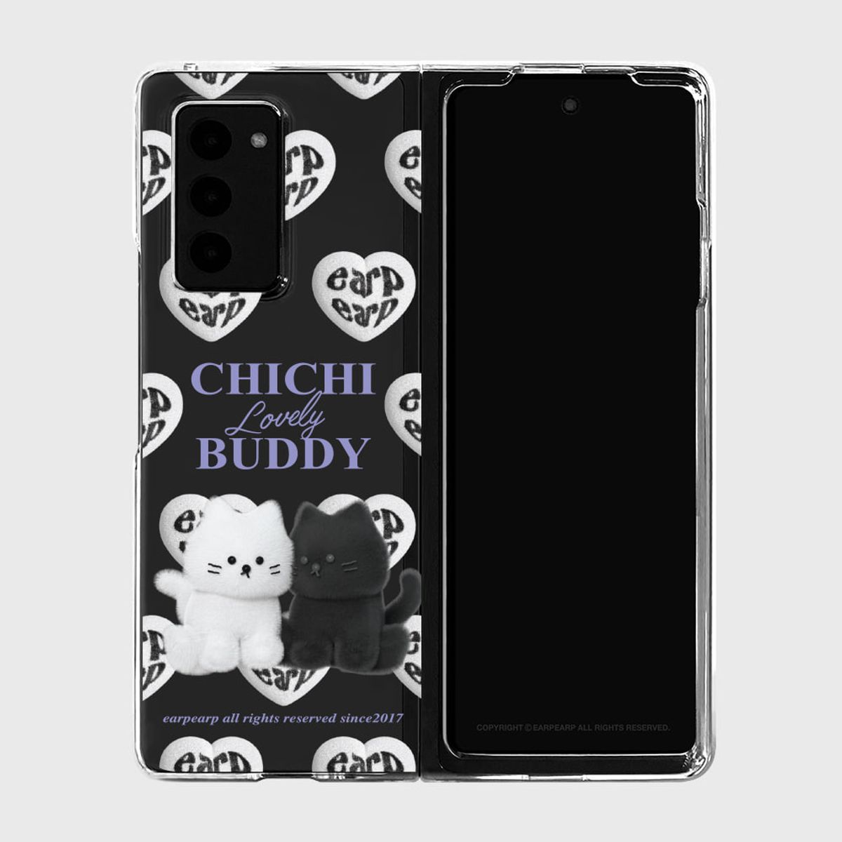 어프어프(EARPEARP) HEART PATTERN CHICHI BUDDY(Z폴드-클리어하드)