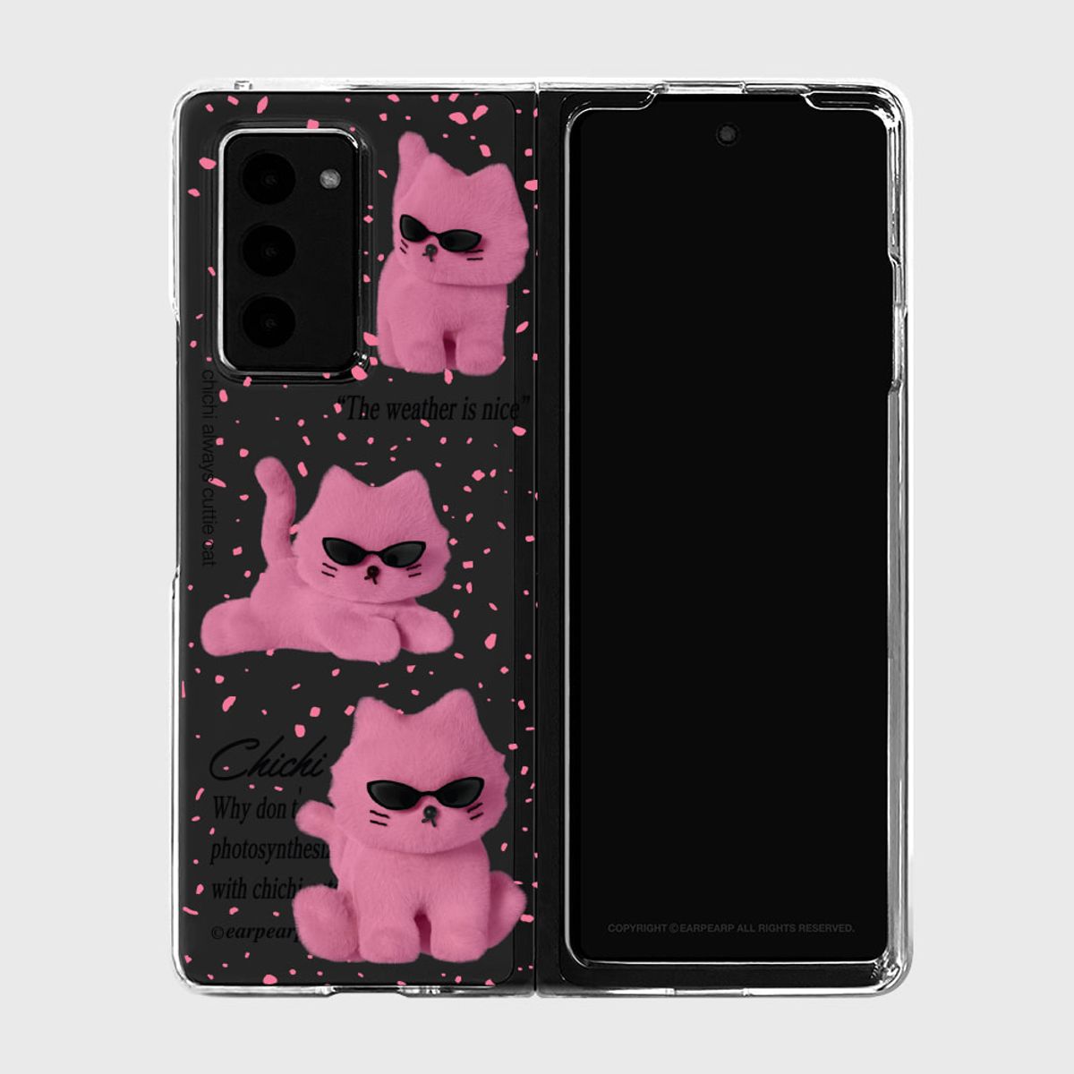 어프어프(EARPEARP) 갤럭시 Z폴드5 SUNGLASSES CHICHI-PINK(Z폴드-클리어하드)