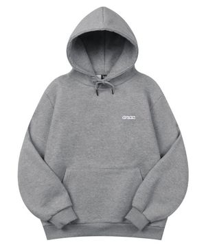 에센셜 시그니쳐 자수 후드티_그레이