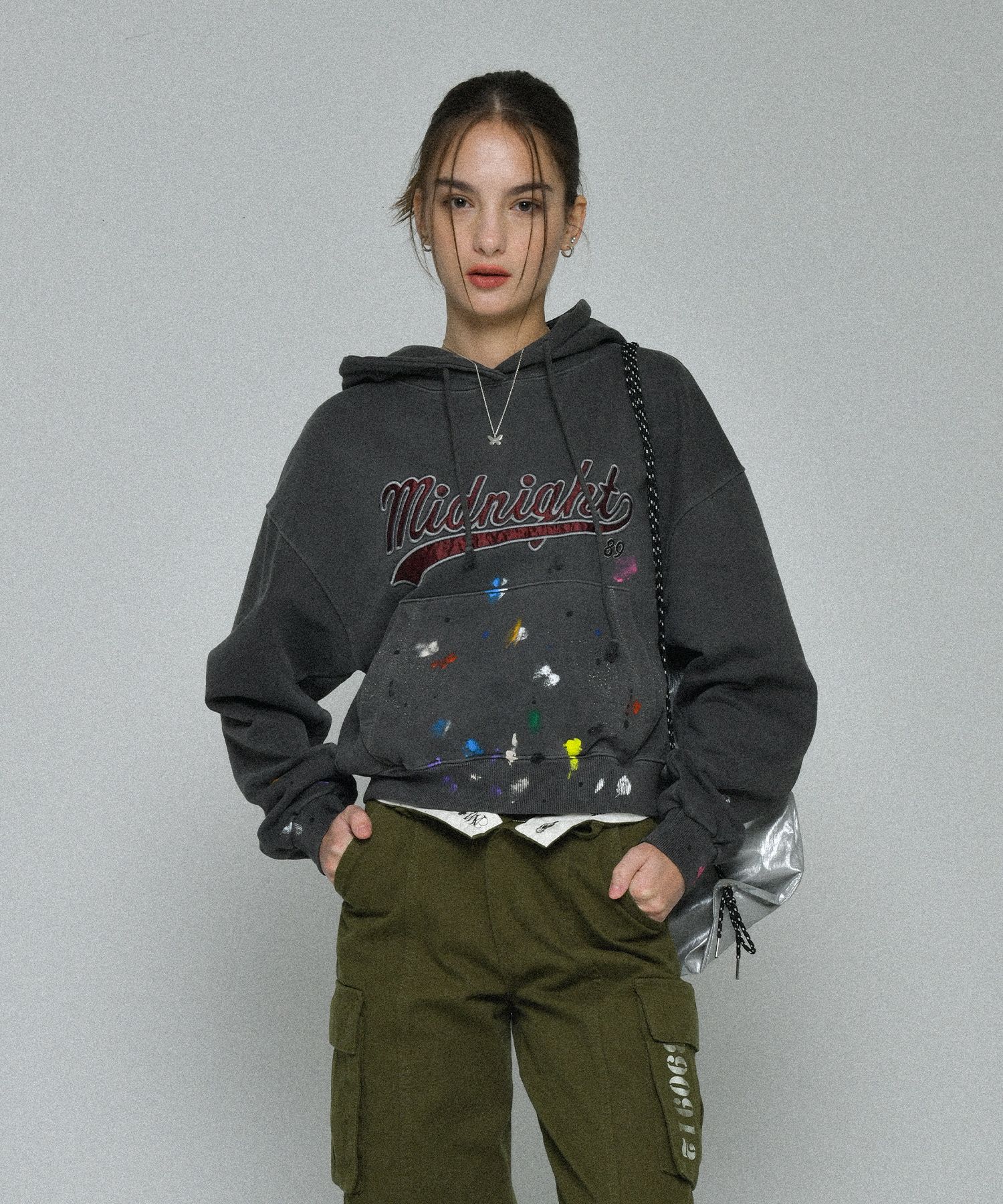 お礼や感謝伝えるプチギフト MUSINSA | MIDNIGHT MOVE silk pg hood (dark gray) パーカー