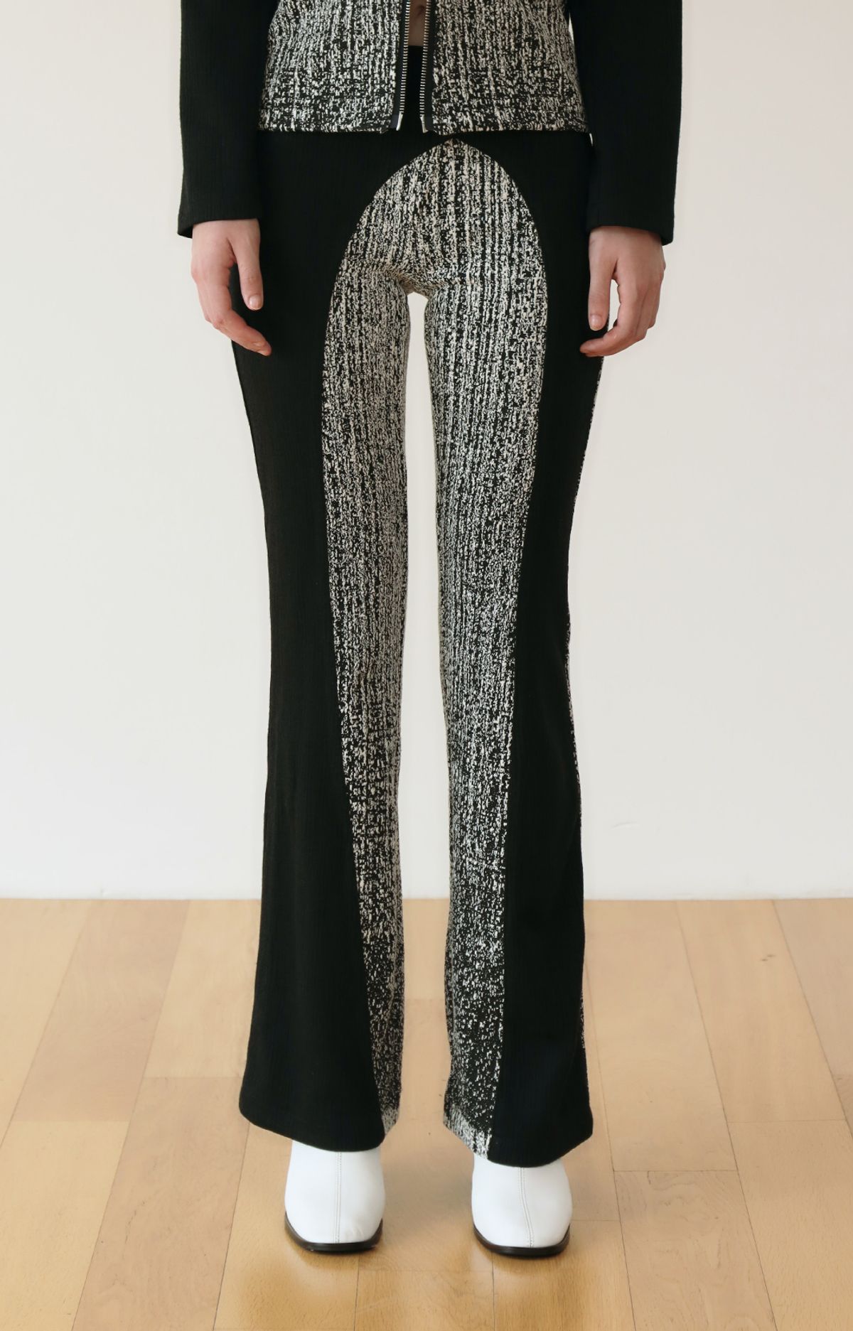 페노메논시퍼(PHENOMENON SEEPER) JACQUARD  LOW RIZE BANDING PANTS_ SEMI BOOTS CUT