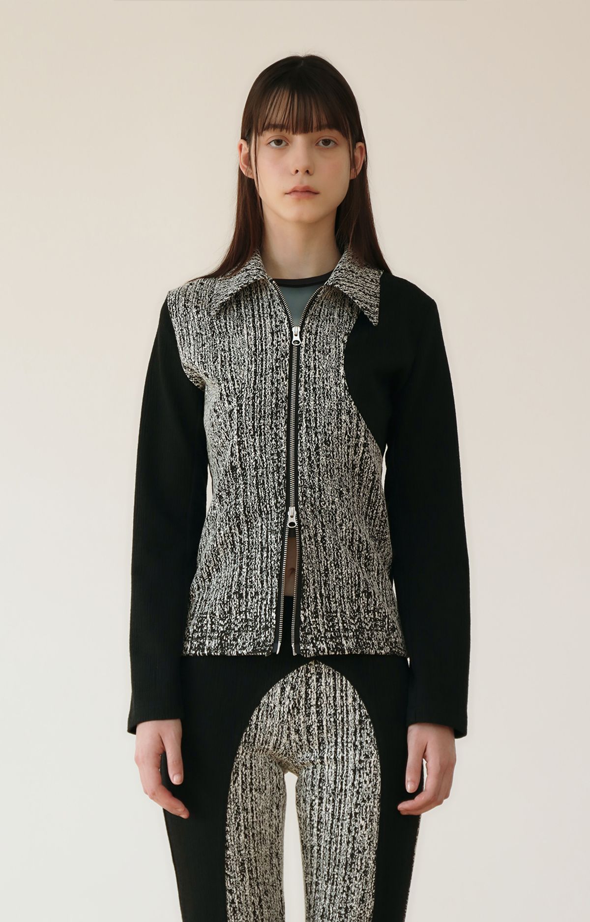 페노메논시퍼(PHENOMENON SEEPER) JACQUARD GRADATION TWO WAY JUMPER