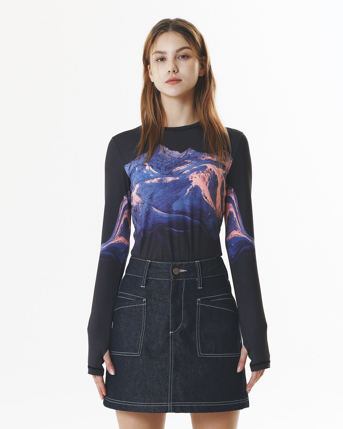 페노메논시퍼(PHENOMENON SEEPER) PRINT LONG SLEEVE ROUND T-SHIRT_[ANDES]