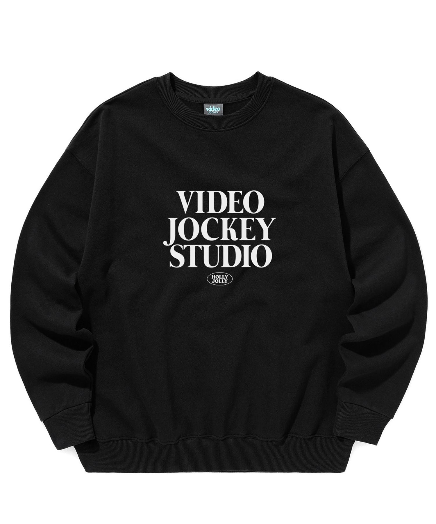 MUSINSA | VIDEO JOCKEY Honest Logo Sweatshirt [Black]